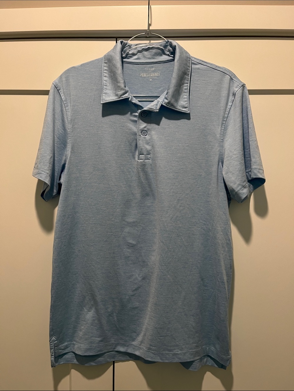 J. Crew Pale Blue Performance Short Sleeve Polo
